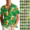 thumbnail image 1 of UVEASISHA St Patrick's Day Beach Shirts for Men Short Sleeve Lapel Collar Button Down Shirt Lucky Shamrock Print Hawaiian Shirts Holiday Casual Green Clover Shirt Green#34 XL, 1 of 9
