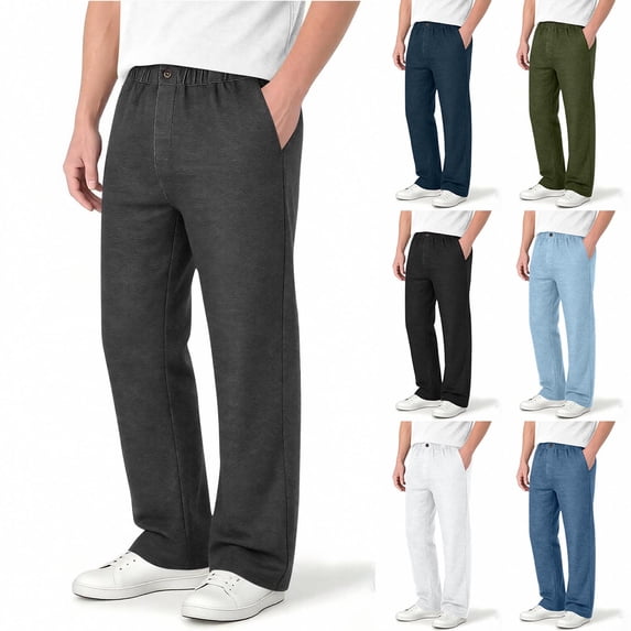 UVEASISHA Straight Leg Jeans for Men Button Elastic Waist Faux Denim Pants Solid Casual Summer Pants Fashion Hipster Streetwear Trousers with Pockets Gray 3XL