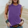 thumbnail image 1 of UVEASISHA Summer Tank Tops for Women Sleeveless Breathable Comfy Tee Tops Loose Fit Wrinkle Free Tanks Purple XXXL, 1 of 6