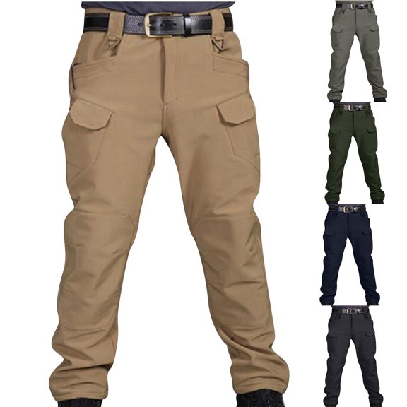 UVEASISHA Tactical Cargo Pants for Men Durable Outdoor Work Trousers Multi Pocket Casual Hiking Pants Relaxed Fit Straight Leg Training Pants Navy S