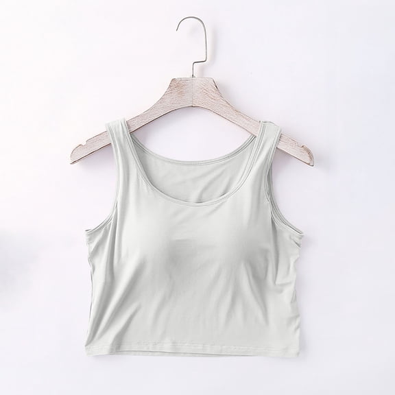 UVEASISHA Tank Tops with Built in Bra for Women Modal Camisole with Chest Pad Bottom Cami Tanks Summer Yoga Sports Crop Tops White XXXL