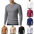 thumbnail image 1 of UVEASISHA Thermal Sweater for Men Stretchy Slim Fit Pullover Sweaters Solid Casual Long Sleeve Crewneck Knit Shirt Mens Fashion Jumpers White XXL, 1 of 4
