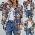 thumbnail image 1 of UVEASISHA Thin Trendy Plaid Shirts for Women Fall Casual Long Sleeve Shacket Jacket 2025 Lightweight Button Down Shirt Jackets with Pockets Sales Today,Blue,S, 1 of 8