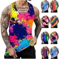 thumbnail image 1 of UVEASISHA Tie Dye Graphic Tank Tops for Men Summer Casual Sleeveless Workout Shirts Big and Tall Fashion Hipster Athletic Tanks Cool Streetwear Multicolor XL, 1 of 6