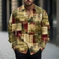 thumbnail image 1 of UVEASISHA Today's Sales Today Button Down Long Sleeve Shirts for Men Vintage Plaid Printed Beach Shirt Regular Fit Casual Spread Collared Dress Shirts 2025 Summer Hawaiian Shirt Khaki XXL, 1 of 5