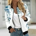 thumbnail image 1 of UVEASISHA Trendy Print Jackets for Women Plus Size Zip Up Outwear Long Sleeve Fall Bomber Jacket Multicolor#1 XXXXXL, 1 of 5