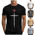 thumbnail image 1 of UVEASISHA Tshirts for Men Funny Novelty 3D Graphic Tees Short Sleeve Religious Faith T-Shirts Gift for Religious Believers White M, 1 of 6