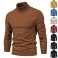 thumbnail image 1 of UVEASISHA Turtleneck Sweaters for Men Slim Fit Long Sleeve Thermal Tops Ribbed Knit Pullover Sweater Solid Basic Jumper Top Limited Time Sales Yellow M, 1 of 5