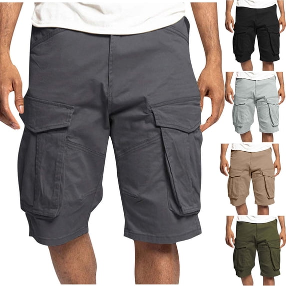 UVEASISHA Twill Cargo Shorts for Men Big and Tall Work Shorts Ripstop Tactical Short Pants with Multi Pockets Army Green L