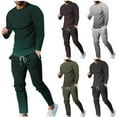 thumbnail image 1 of UVEASISHA Two Piece Sweatsuit Sets for Men Mens Gradient Long Sleeve Tracksuit Outfit Crewneck Pullover Sweatshirt and Sweatpant 2 Piece Casual Jogger Suit Set, 1 of 8