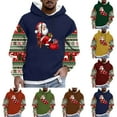 thumbnail image 1 of UVEASISHA Ugly Christmas Hoodie Men Cute Santa Claus Hooded Sweatshirts Big and Tall Casual Long Sleeve Pullover Sweatshirt Xmas Fashion Gift Ideas Coffee 3XL, 1 of 6