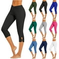 thumbnail image 1 of UVEASISHA V Cross Waist Workout Leggings for Women Cut Out High Waisted Cropped Capri Pants Lightweight Stretch Yoga Tights Hot Pink XXXL, 1 of 8