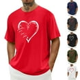 thumbnail image 1 of UVEASISHA Valentine's Day Graphic Tees for Men Crew Neck Short Sleeve T-Shirts Fancy Heart Printed Cute Shirt Spring Summer Casual Vacation Tshirts Red XXL, 1 of 6