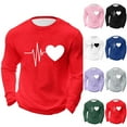 thumbnail image 1 of UVEASISHA Valentines Day Waffle Knit Shirts for Men Long Sleeve Heart Graphic Tees Big and Tall Casual Regular Fit T-Shirts Holiday Gifts Navy XXL, 1 of 9