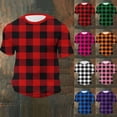 thumbnail image 1 of UVEASISHA Waffle Knit Mens T Shirts Short Sleeve Crewneck Plaid Graphic Tees Big and Tall Casual Loose Tshirt Summer Fashion Pullover Shirt Orange 5XL, 1 of 7