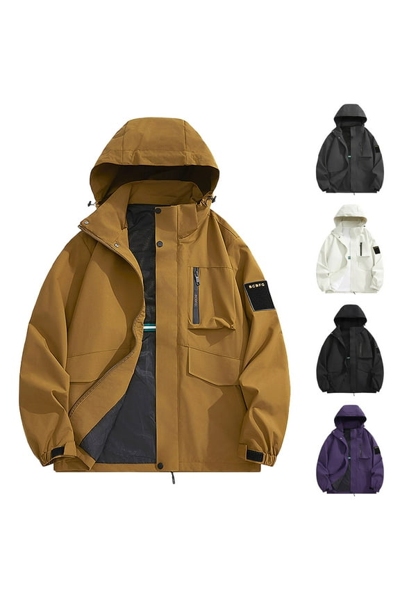 Waterproof Rain Coats for Men Big and Tall Lightweight Windbreaker Jackets Outdoor Lightweight Hiking Hooded Raincoat with Pockets Black XL