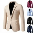 thumbnail image 1 of UVEASISHA Wedding Blazers for Men Solid Color Slim Fit Formal Dress Jackets Single Breasted Casual Business Blazer Suit Jacket Clearance Sales Today,Sky Blue,L, 1 of 4