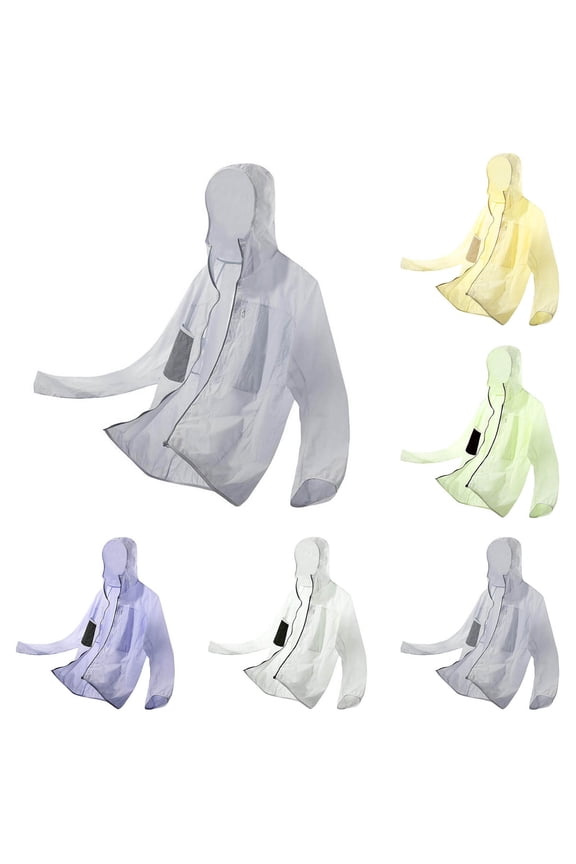 Windbreaker Jackets for Men Lightweight Quick Dry Sun Protection Hoodie Outdoor Sports Hiking Zip Up Jacket Thin Hooded Coat Green 3XL