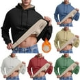 thumbnail image 1 of UVEASISHA Winter Hoodies for Men Sherpa Lined Hooded Sweatshirts Thicken Fleece Warm Drawstring Pullover Comfy Fuzzy Sweatshirt Wine 3XL, 1 of 9