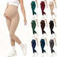 thumbnail image 1 of UVEASISHA Women Maternity Workout Leggings 7/8 Length Over Belly Support Yoga Pants Pregnancy Activewear Clothes Khaki L, 1 of 7