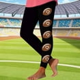 thumbnail image 1 of UVEASISHA Women Workout Leggings Football Heart Printed Yoga Pants High Waisted Tummy Control Athletic Tights for Game Day And Sports Events Brown XL, 1 of 5