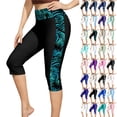 thumbnail image 1 of UVEASISHA Women's Capri Swim Bottoms High Waisted Quick Dry Swim Capris with Sun Protection Modest Knee Length Bathing Suit for Beach Pool Multicolor L, 1 of 6