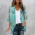 thumbnail image 1 of UVEASISHA Women's Kimonos for Summer,Womens Beach Boho Chiffon Kimono Cardigans Sheer Open Front Cover Ups Tops Dressy Hawaiian Vacation,Blue,M, 1 of 5