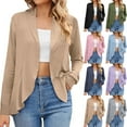 thumbnail image 1 of UVEASISHA Women's Lightweight Open Front Cardigans Soft Draped Ruffles Long Sleeve Cardigan Dressy Casual Shrugs Gray XXL, 1 of 9