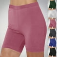 thumbnail image 1 of UVEASISHA Women's Ribbed Knit Biker Shorts High Waisted Stretchy Yoga Shorts Tummy Control Butt Lifting Workout Fitness Leggings Casual Daily Wear Tights Blue XL, 1 of 7