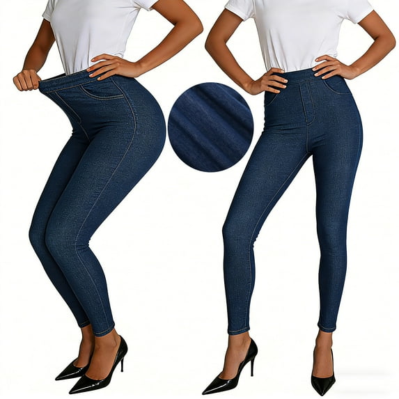 UVEASISHA Women's Skinny jeans Butt LiftinHigh Waist Jeggings Stretchy Pull on Denim Pants with Pockets casual Business Lggings Trendy Going Out Tights S