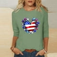 thumbnail image 1 of UVEASISHA Womens 3/4 Sleeve Tops Stars and Stripes Graphic Tees 4th of July Patriotic Shirts Summer Causal Tee Tops Multicolor#2 L, 1 of 5