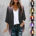 thumbnail image 1 of UVEASISHA Womens Kimonos for Summer,Cardigan for Women Lightweight Gradient Color 3/4 Sleeve Duster Cardigans Casual Comfort Open Front Kimonos Cover Up Blouse Prime Big Deal Days,Gray,M, 1 of 6