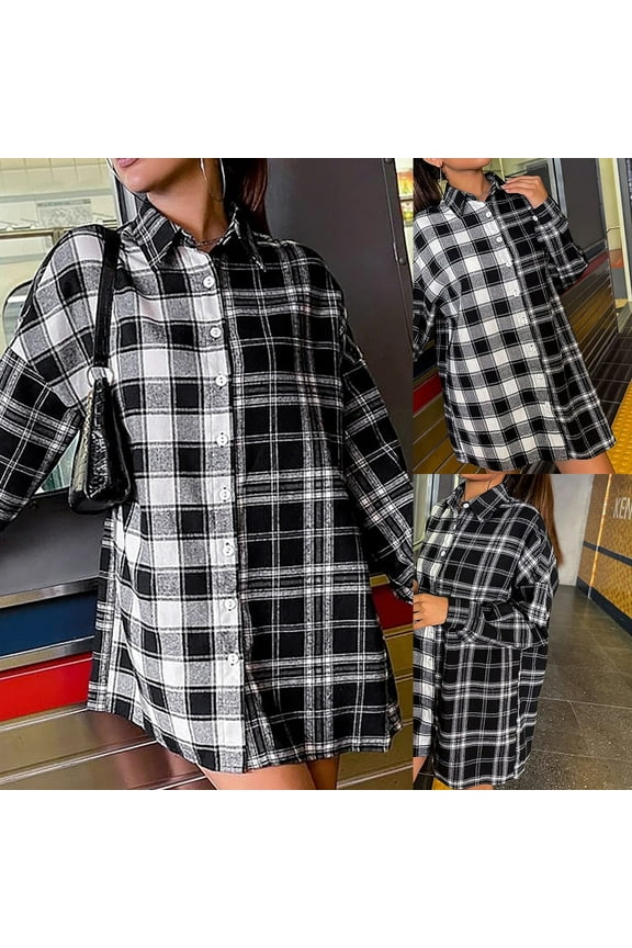 Womens Lightweight Plaid Shacket,Gray,S