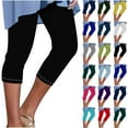 thumbnail image 1 of UVEASISHA Womens Rhinestone Capri Leggings Lightweight High Waisted Cropped Pants Stretch Workout Compression Yoga Pants Yellow M, 1 of 7