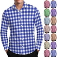 thumbnail image 1 of UVEASISHA Work Shirts for Men Long Sleeve Plaid Shacket Fall Fashion Checkered Print Dress Shirt Business Casual Regular Fit Shirt Jackets Beige M, 1 of 9