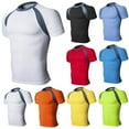 thumbnail image 1 of UVEASISHA Workout Compression Tshirts for Men Short Sleeve Gym Athletic Undershirt Color Block Muscle T Shirts Sky Blue L, 1 of 4