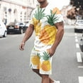 thumbnail image 1 of UVEASISHA Workout Set for Men Big and Tall,Mens Running Sets Summer Big and Tall Sweatsuit Short Sleeve Shirt and Shorts Sets Casual Printed 2 Piece Tracksuit Outfit On Sale Today, 1 of 5