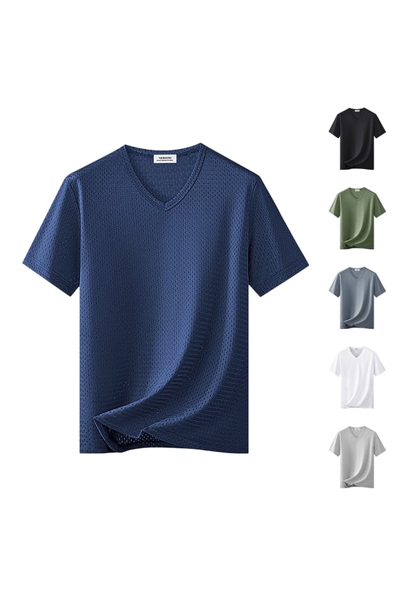 Workout Shirts for Men Short Sleeve V Neck Athletic Tops Solid Color Quick Dry Mesh T-Shirts Big and Tall Moisture Wicking Traning Tshirt Dark Gray L
