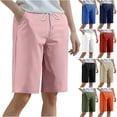 thumbnail image 1 of UVEASISHA Workout Shorts for Women Loose Bermuda Yoga Shorts High Waisted Athletic Exercise Long Shorts Lounge Sporty Running Shorts with Pockets Pink 3XL, 1 of 7