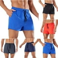 thumbnail image 1 of UVEASISHA Workout Shorts with Zipper Pockets for Men Athletic Performance Gym Shorts Side Split Drawstring Waist Short Pants Navy XXXL, 1 of 10