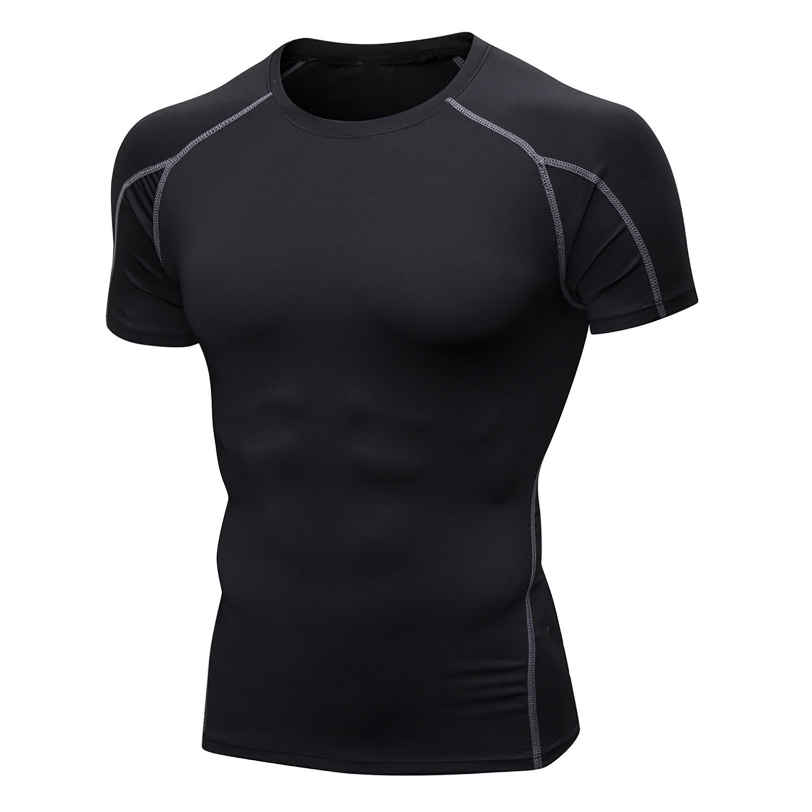 Men's V-Neck Short Sleeve T-Shirt - Slim Stretch Sport Gym Muscle Tee Tunic 9 thumbnail image