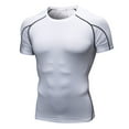 thumbnail image 1 of UVEASISHA Workout Tops for Men,Mens Gym Muscle Tee Shirt Athletic Fitness Short Sleeve Tshirt Slim Fit Crewneck Quick Dry Basic Sport Tee Shirt 2025 White XL, 1 of 3