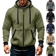 thumbnail image 1 of UVEASISHA Zip Up Hoodie Jackets for Men Drawstring Hooded Sweatshirt Jacket Fall Lightweight Fleece Lined Hoodies Casual Outerwear with Pockets Dark Gray 3XL, 1 of 9