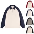 thumbnail image 1 of UVEASISHA Zip Up Polos Shirts for Men Raglan Long Sleeve Golf Shirts Regular Fit Casual Golf Poloss Lightweight Comdfy Collared Work Shirts Today Sales,Gray,M, 1 of 3