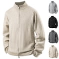thumbnail image 1 of UVEASISHA Zip Up Sweaters for Men Double Zipper Fashion Cardigan Sweater Solid Color Casual Long Sleeve Mock Neck Knitted Jacket Lightweight Outwear Dark Gray XL, 1 of 6