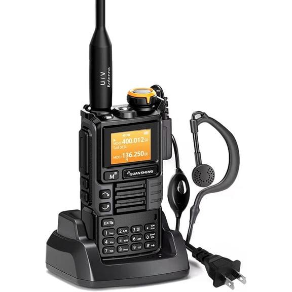 UVK5(99) AM/FM/DF Walkie-Talkie 200CH 20-1000MHZ Walkie-Talkie NOAA Weather Forecast with Flash Copy Frequency Tpye-C LCD Display for Hiking Camping Travel Two-Way Radio (Grey)