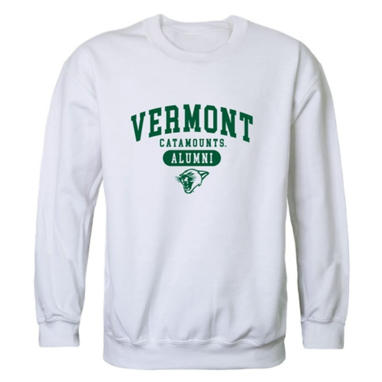 UVM University of Vermont Catamounts Alumni Fleece Crewneck Pullover Sweatshirt White Medium
