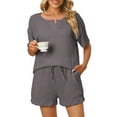 thumbnail image 1 of UVN 2 Piece Pajama Sets for Women Short Sleeve Top and Shorts Sleepwear Casual Lounge Set with Pockets, 1 of 9