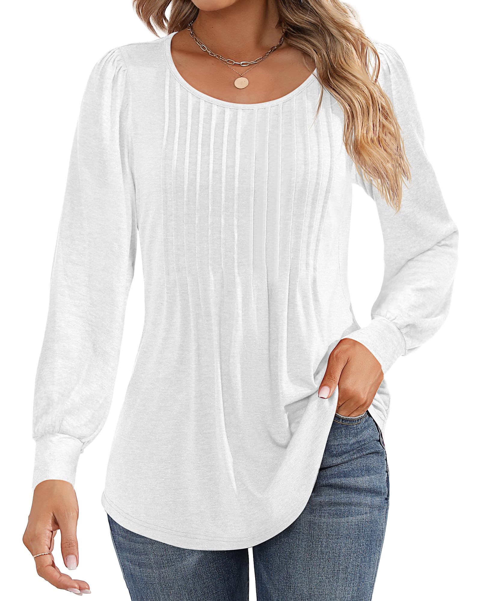 Loose Linen Tops for Women 3/4 Length Sleeve Summer