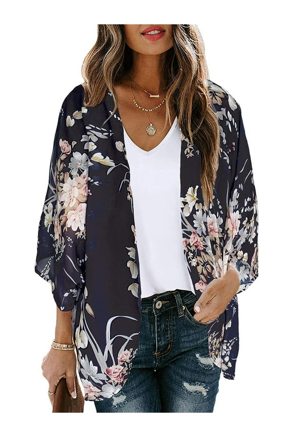 Blouses for Women Print Kimono Plus Size Clothes Summer Casual Swimsuits Coverup Tops